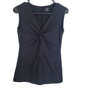Patagonia Black Sleeveless V-Neck Twist Front Tank Top Medium Gorp Athleisure